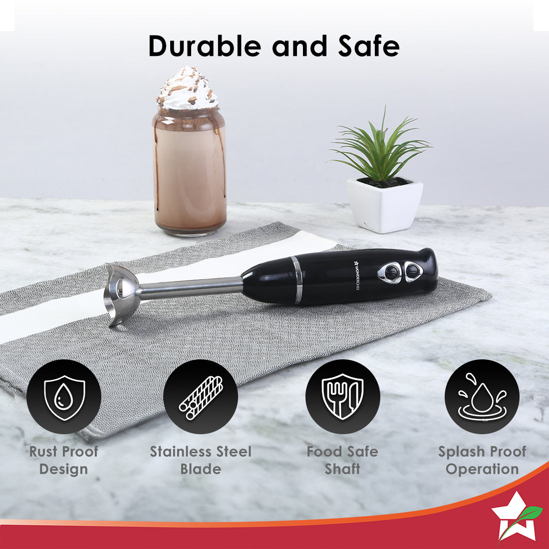 Fetch Hand Prima Electric 180 W Hand Blender I Portable | Compact Easy Grip Body ...